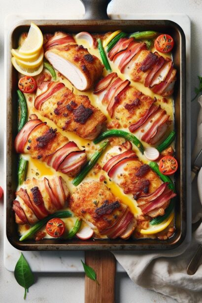 One-Pan Wonder: Easy Sheet Pan Chicken Cordon Bleu Recipe