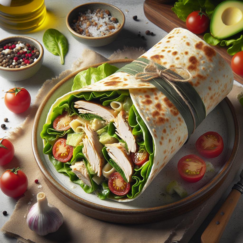 15-Minute Rotisserie Chicken Caesar Wraps: Quick & Tasty!