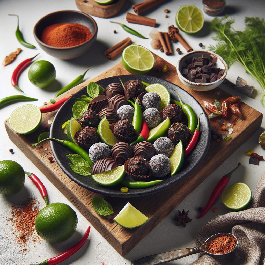 Zesty Lime & Chili Dark Chocolate Truffles: Bold Flavor Fusion