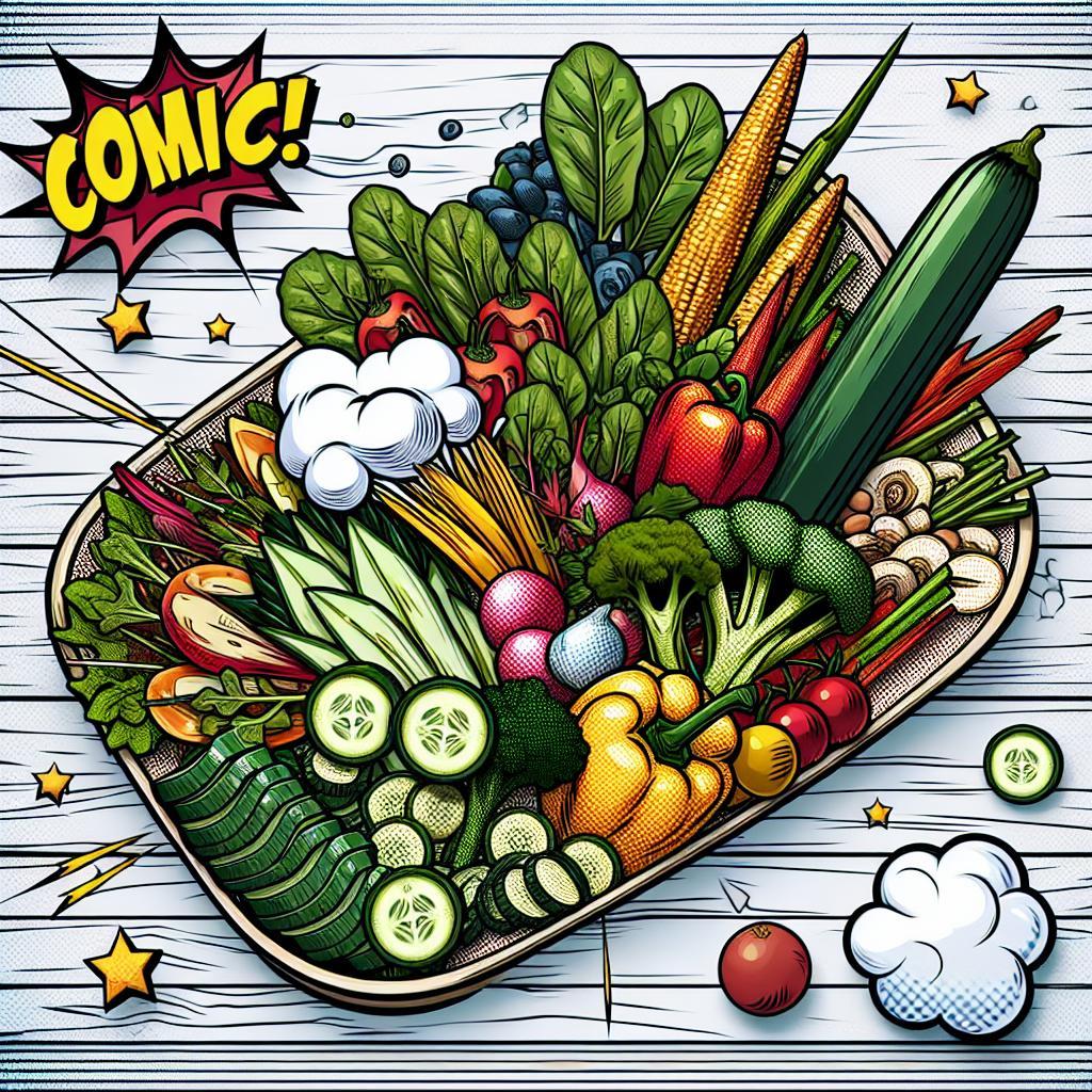 Veggie Comic Panel Platter: Where Health Meets Fun Colors