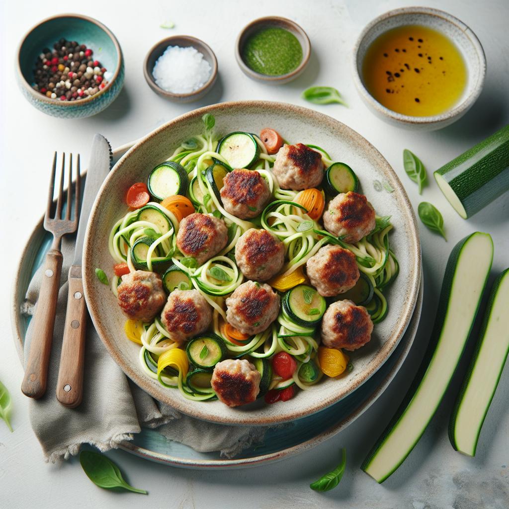 Turkey Meatballs Meets Zucchini Noodles: A Light Delight