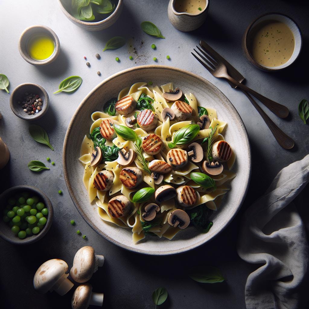 Savory Turkey Sausage Pasta with Creamy Mushroom Sauce