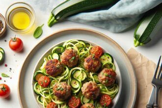 Turkey Meatballs Meets Zucchini Noodles: A Light Delight