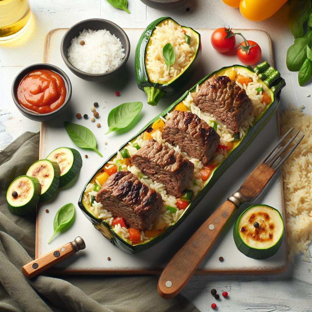 Hearty Beef and Rice Stuffed Zucchini: A Flavorful Feast