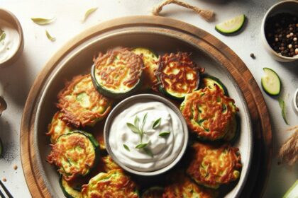 Crispy Zucchini Fritters with Creamy Yogurt Dip Delight