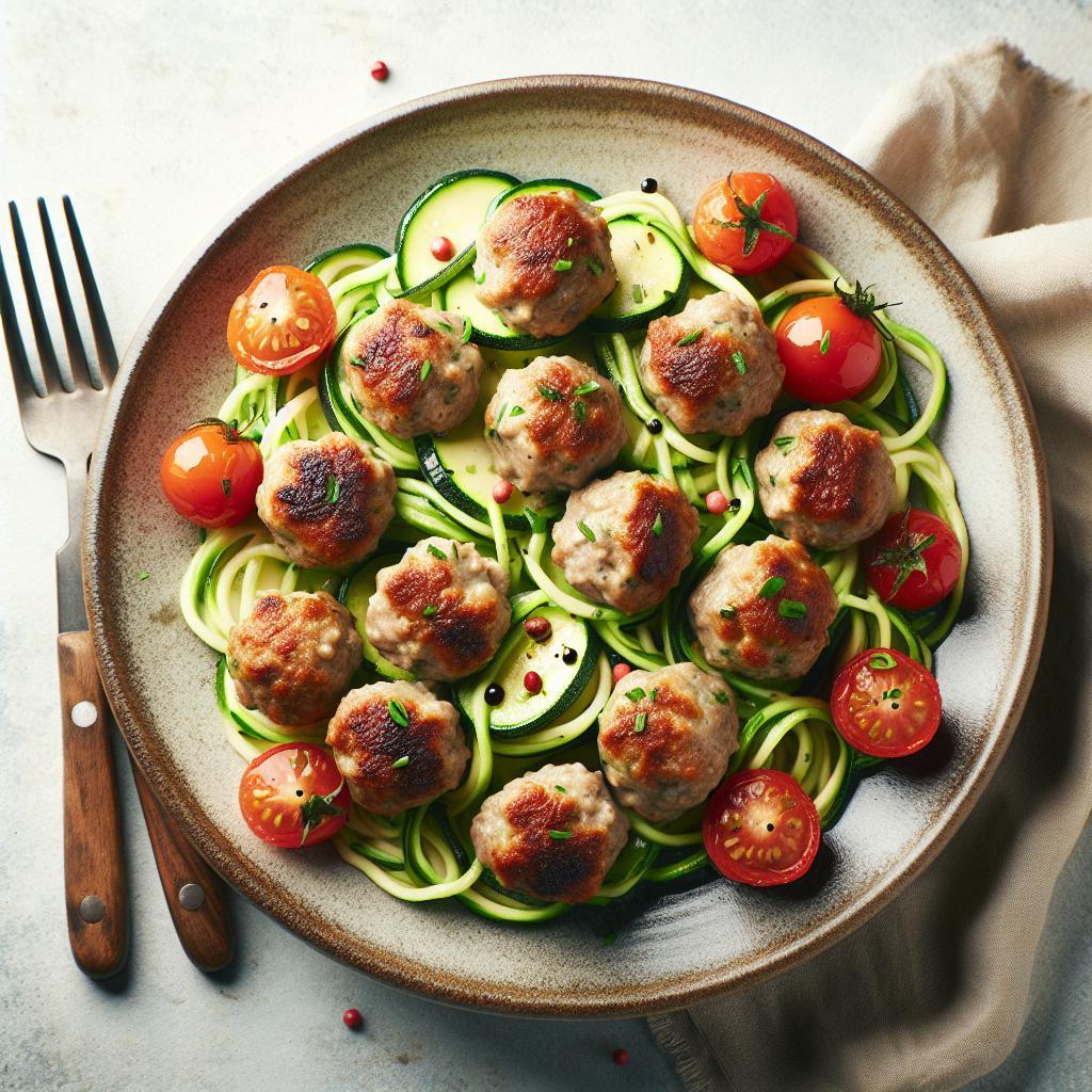 Wholesome Turkey Meatballs with Zucchini Noodle Delight