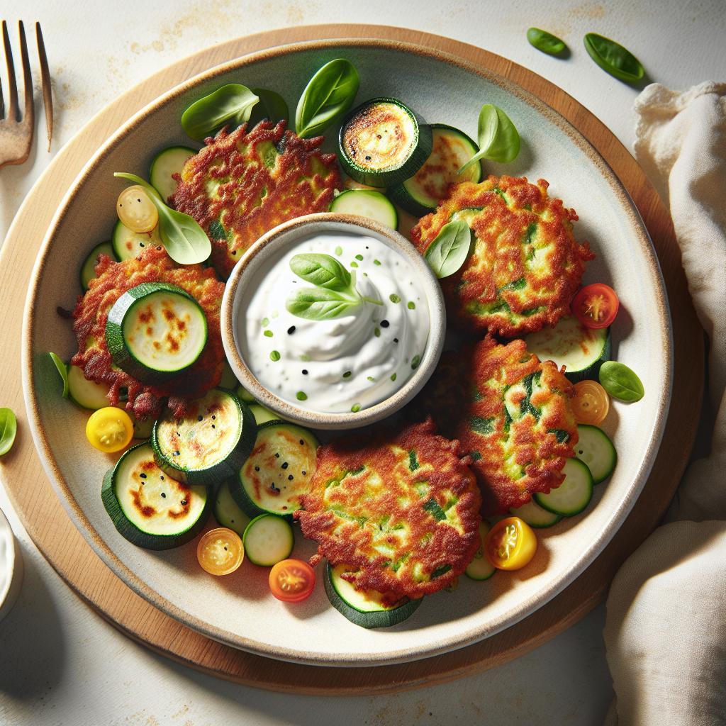 Crispy Zucchini Fritters with Tangy Yogurt Dip Recipe