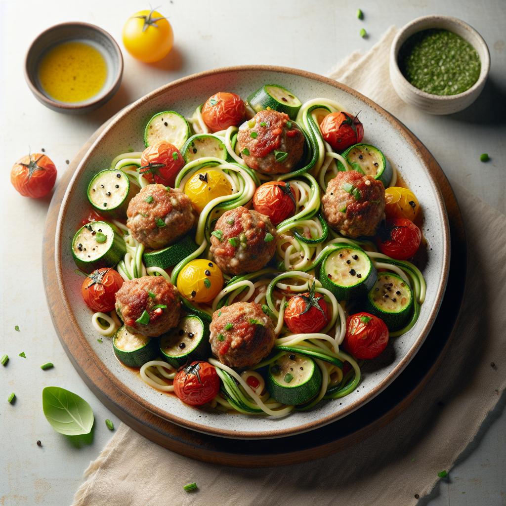 Wholesome Turkey Meatballs with Zucchini Noodle Delight