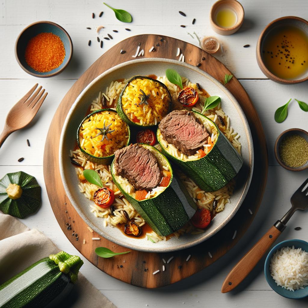 Hearty Beef and Rice Stuffed Zucchini: A Flavorful Feast