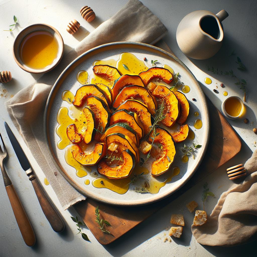 Golden Bliss: Roasted Squash Drizzled with Honey Sweetness