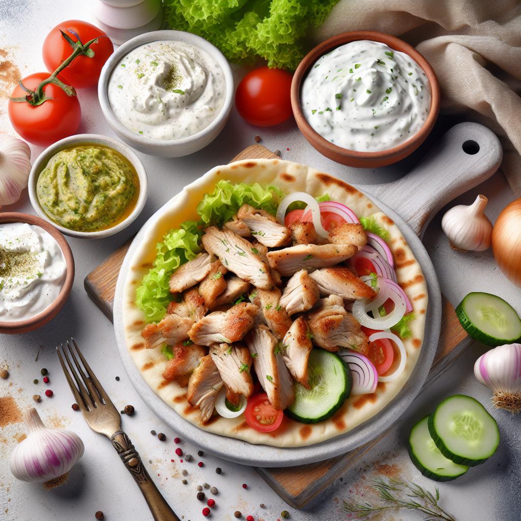Savor Authentic Greek Chicken Gyros with Creamy Tzatziki
