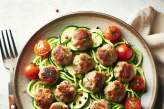 Wholesome Turkey Meatballs with Zucchini Noodle Delight