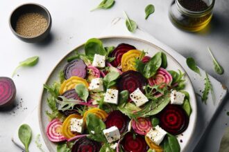 Bright Bites: Roasted Beet Salad with Creamy Goat Cheese