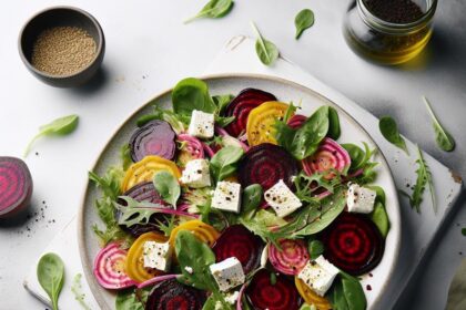 Bright Bites: Roasted Beet Salad with Creamy Goat Cheese