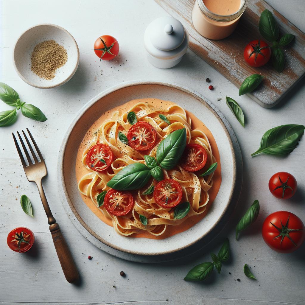 Indulge in Creamy Tomato Pasta with Fresh Basil Bliss
