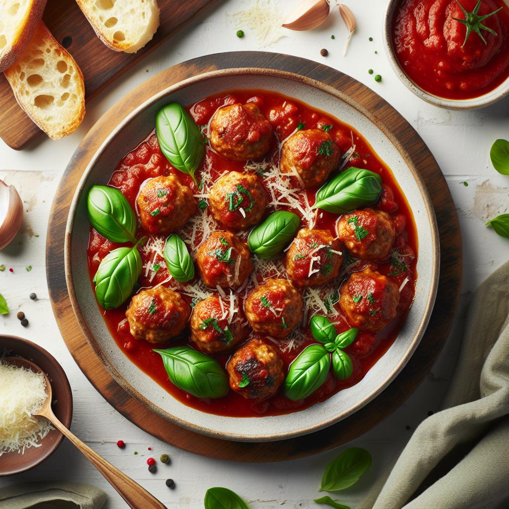 Savory Turkey Meatballs Simmered in Rich Marinara Sauce